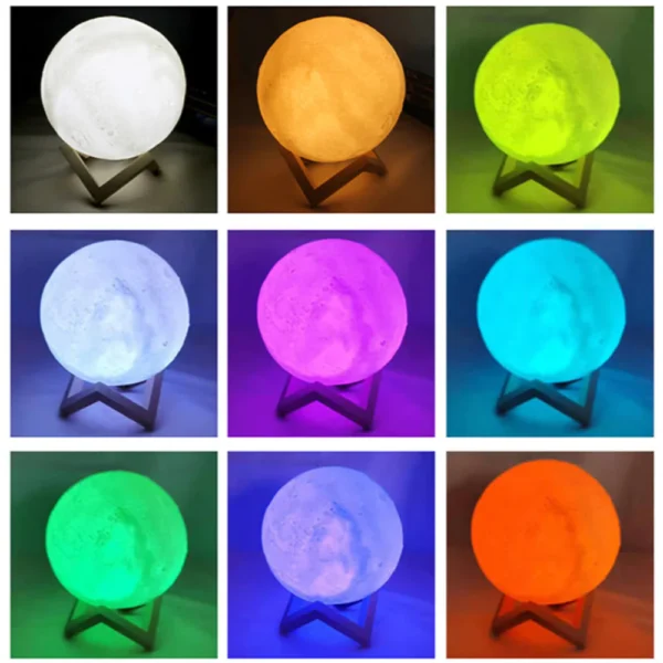 3D Moon Lamp Night Light (Rechargeable & Touch/Remote Control) - Image 4