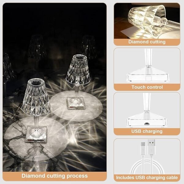 16 Colors Rechargeable Diamond Touch/Remote Night Lamp - Image 3