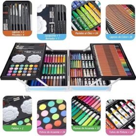 145-Piece Art Set for Kids (Aluminum Case)