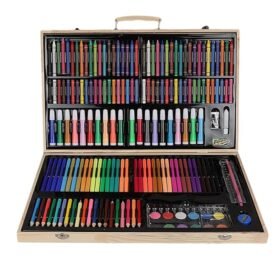 180 Piece Professional Artset Box For Kids (Wooden Case)
